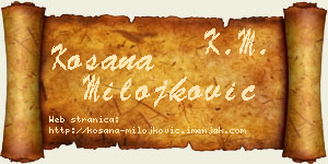 Kosana Milojković vizit kartica